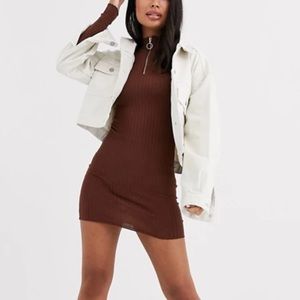 Brave Soul Petite goswell zip pull sweater dress